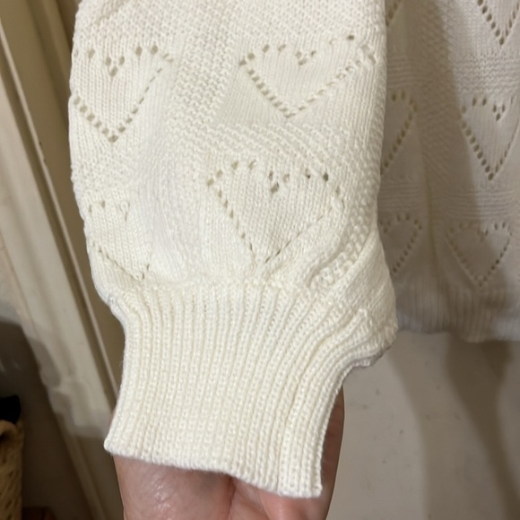 Sweaters Hollow Out Cute Heart Knitted Sweater Solid Loose Casual Pullover Large - Picture 5 of 7